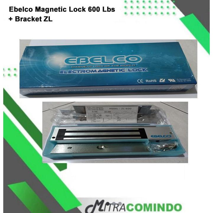 Ebelco Magnetic Lock 600 Lbs + Bracket Zl