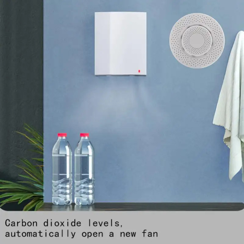 Tuya ZigbeeWiFi Air Quality Sensor Smart Air Box O2 Meter VO Temperature Humidity Sensor Via Alexa