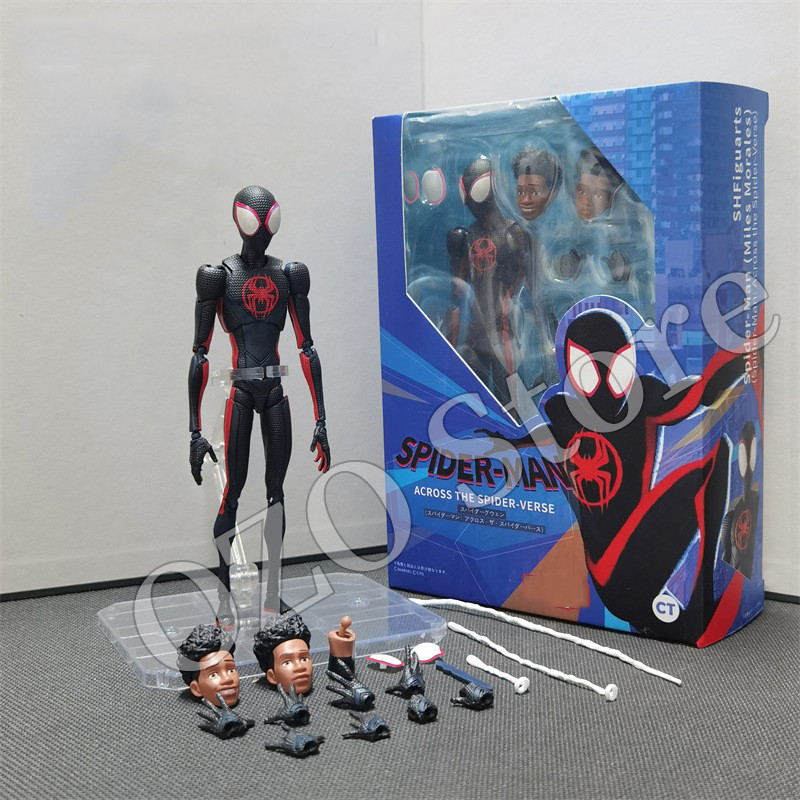 Spiderman 2099 Ct Action Figure Across The Universe SHF Miguel O'Hara Spiderman Miles Morales Gwen