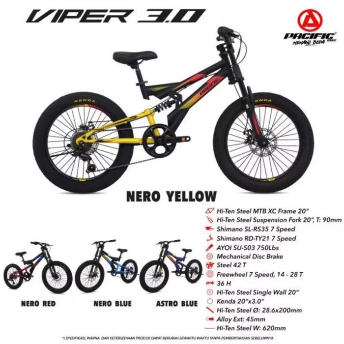 Sepeda MTB 20 Pacific Viper Full Suspension