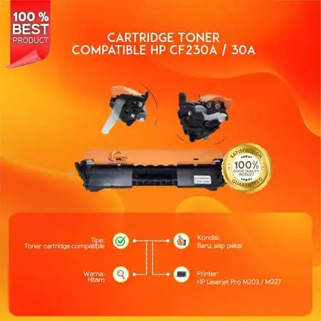 Cartridge Compatible Toner HP 30A CF230A Pro M203 M227 M227fdn + Chip