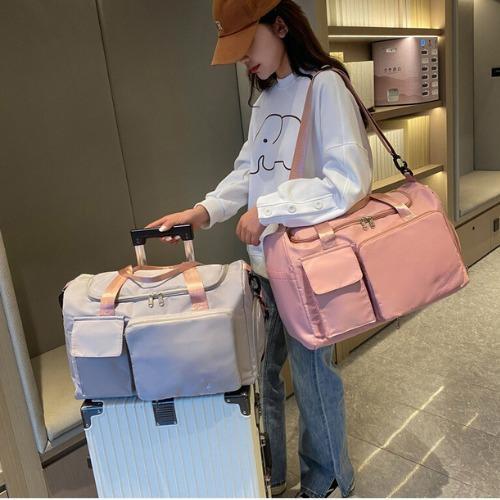 DOS Tas Besar Travel Lipat 7027 Motif Polos Tas Koper Jinjing Penyimpanan