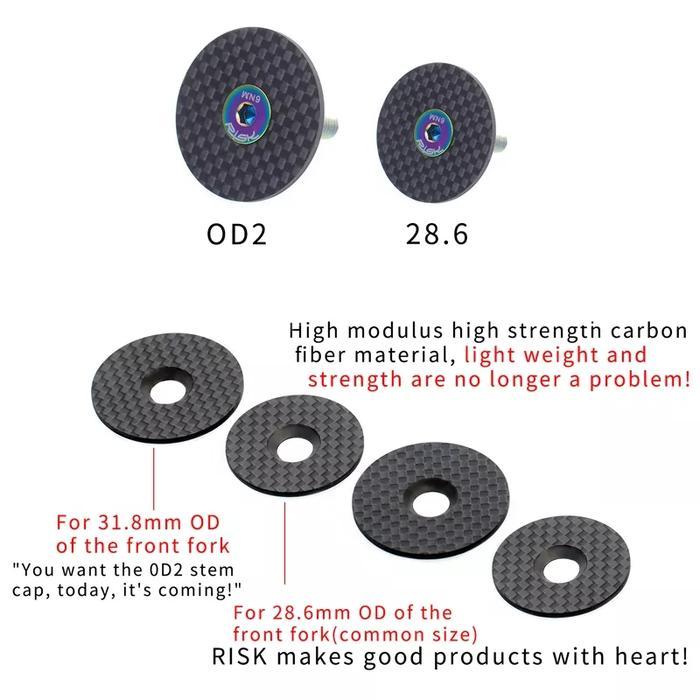 Nonanisa.Shpe- Risk Penutup Stem Od2 / 28.6 Carbon Baut Titanium Cover Headset Sepeda