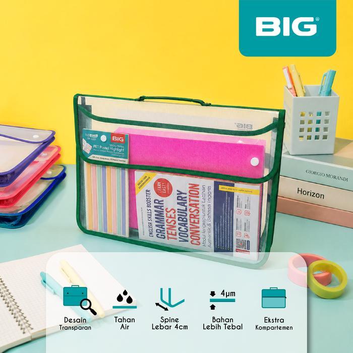 Big Tas Map 2 Kancing/ School Bag/ Tas Sekolah/ Folio/ F4 Plastik Ts-7010 Stationery