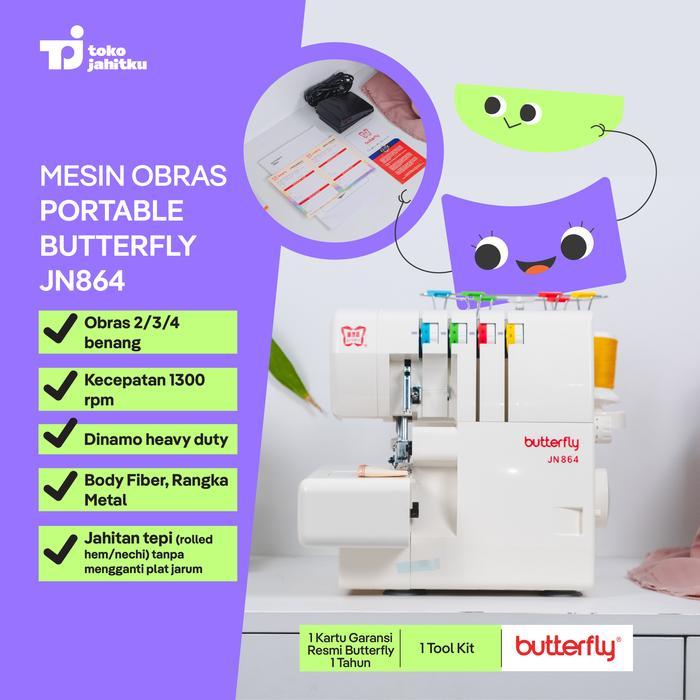 Mesin Obras Portable Butterfly HD 864 / JN 864 | Mesin Obras dan Neci