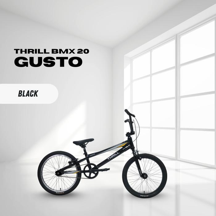 SEPEDA ANAK LAKI LAKI BMX THRILL GUSTO 20 INCH FRAME ALLOY PRO XL - BLACK