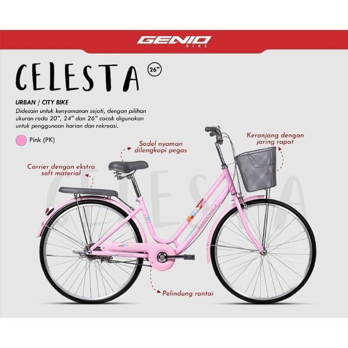 sepeda dewasa keranjang 24 26 inch City Bike Celesta Genio United - 26