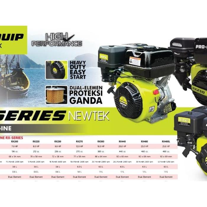 PROQUIP RX480L - RX 480 Mesin Penggerak Bensin 25 HP / Gasoline Engine - RX 480