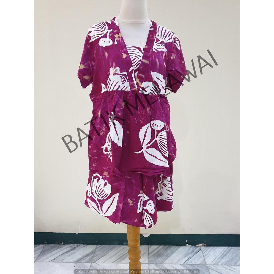 SIAPKIRIM Setelan Batik PREMIUM SUNAN celana pendek tangan pendek XL Kimono READY STOCK