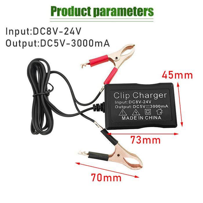 PROMO Charger DC HP Ke Aki Motor Charger Cas Aki Motor HP USB 3 Port Universal Charger Aki Accu /