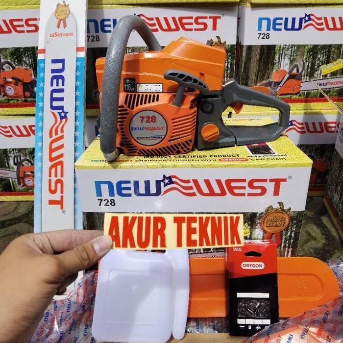 gergaji mesin senso chainsaw NEW WEST 728 bar 26 inch NEW WEST ASLI