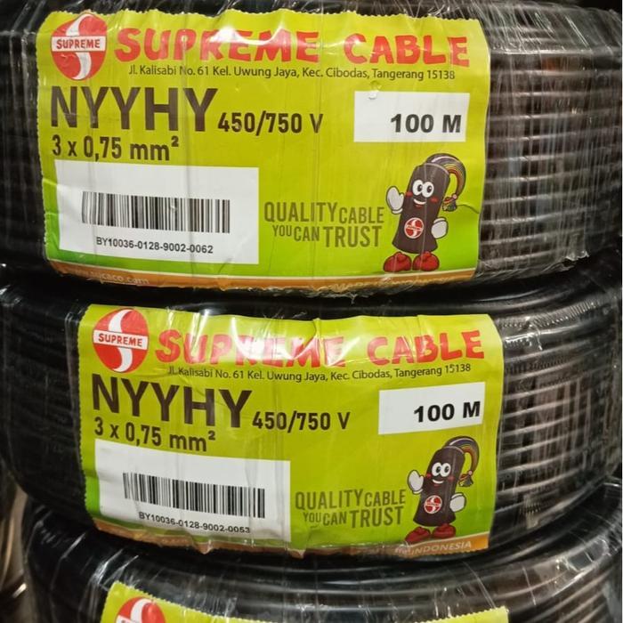 Supreme Kabel Serabut Isi 3 Nyyhy 3X0,75Mm Supreme @50Mtr Nyyhy 3X0,75 3X0.75 Mm Nyyhy 3X0.75Mm