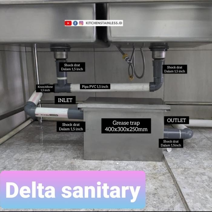 PERANGKAP MINYAK STAINLESS / GREASE TRAP / SARINGAN MINYAK 4025