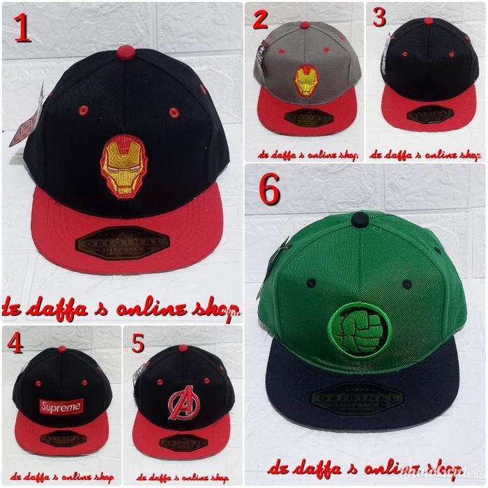 Topi anak Snapback Starkids Bordir SuperHero Topi Hip Hop Anak distro