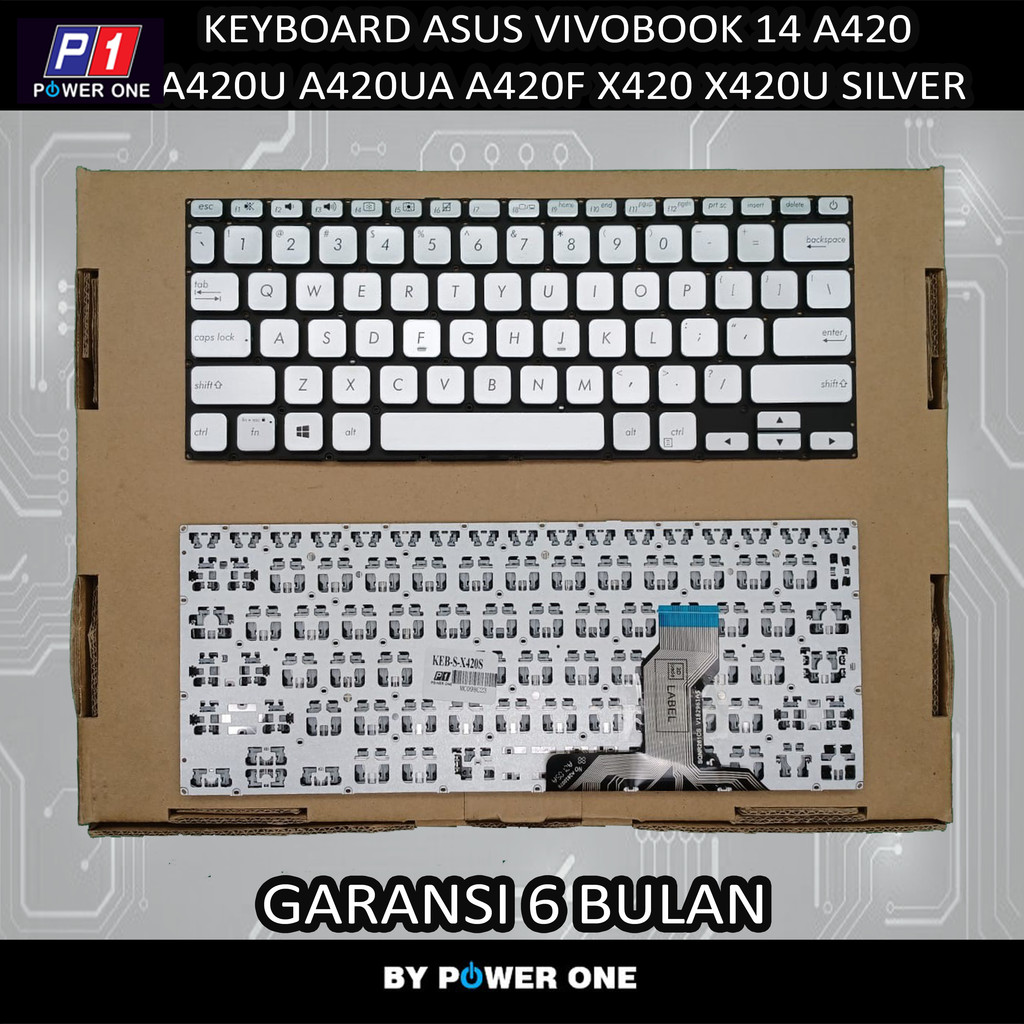Keyboard Asus Vivobook 14 A420 A420u A420ua A420f X420 X420u X420ua Silver