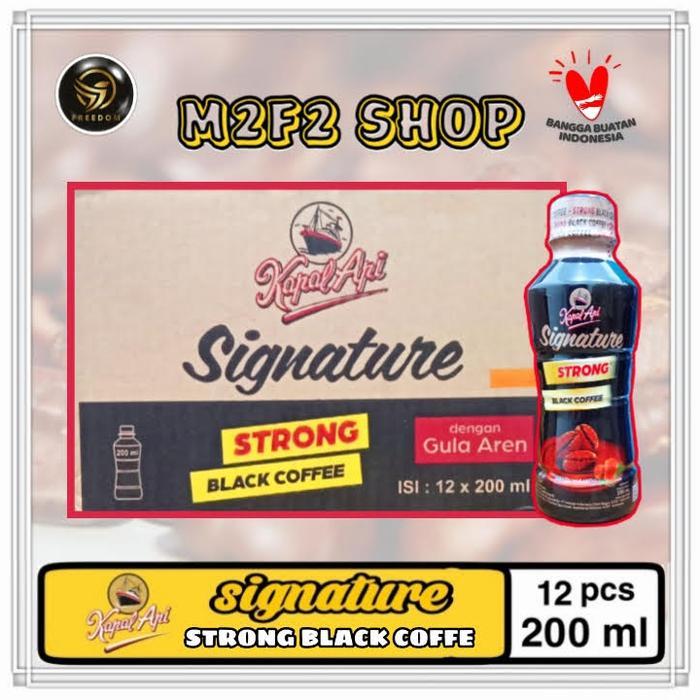 Ready Kopi Kapal Api Signature Strong Black Coffee Botol Pet - 200 Ml Karton Khusus Gosend/