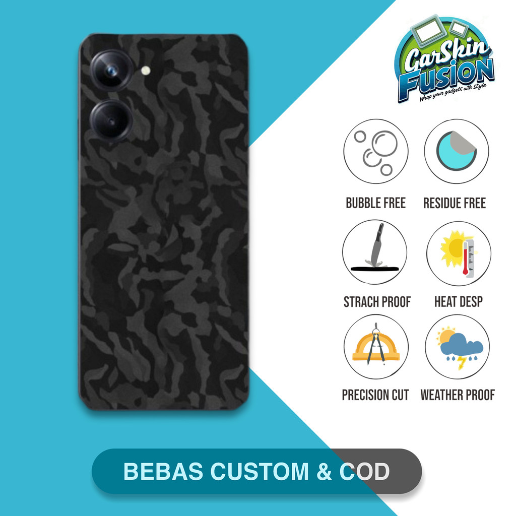 Garskin Skin Realme 10 Pro 5G blacks series - 1 Anti-Scratch Protector Case | by Fusion Kode - PvI