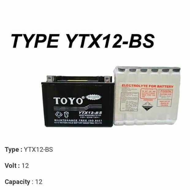 Aki Motor Kawasaki Versys Toyo Ytx12-Bs