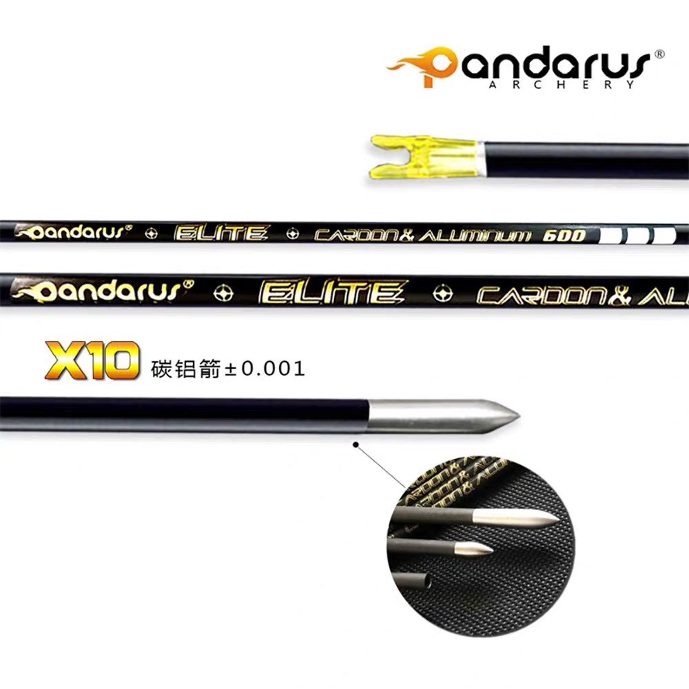 Archery Pandarus ELITE ID3.2mm X10 Carbon Aluminum Arrows Shaft Spine 350 400 450 500 550 600 650