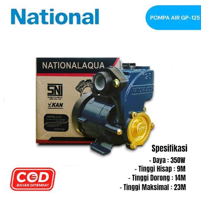 MESIN POMPA AIR NATIONAL GP-125 SANYO SNI (125WATT) TRANS WIN EFOS AQUA KING QUEEN POMPA DORONG
