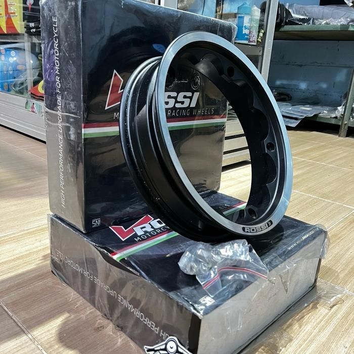 Velg Vespa Tubeless Hitam Black List Chrome Vrossi Ring 10