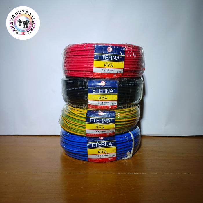 Kabel Nya Eterna 1X1,5Mm @50 Meter Warna Merah Hitam Kuning Biru