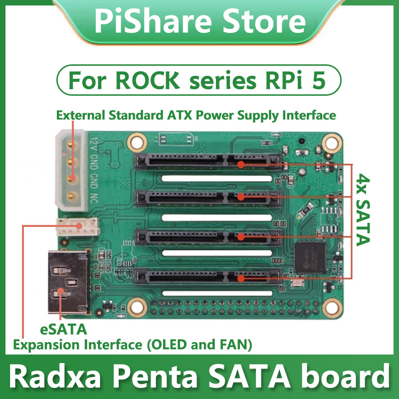 RADXA PENTA SATA HAT FOR RASPBERRY PI 5 PI5