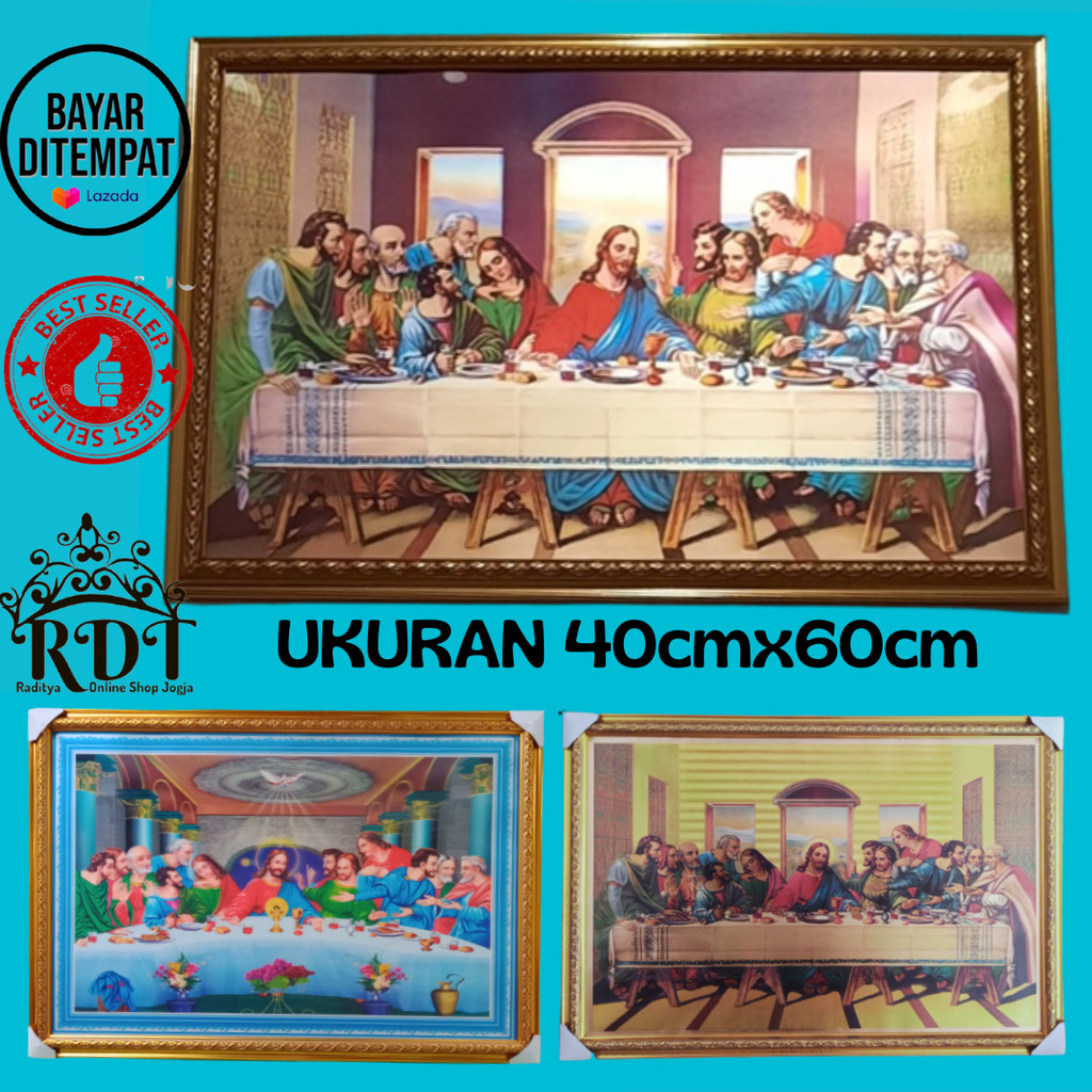 Poster Lukisan 3 Dimensi Perjamuan Kudus ukuran 40x60cm