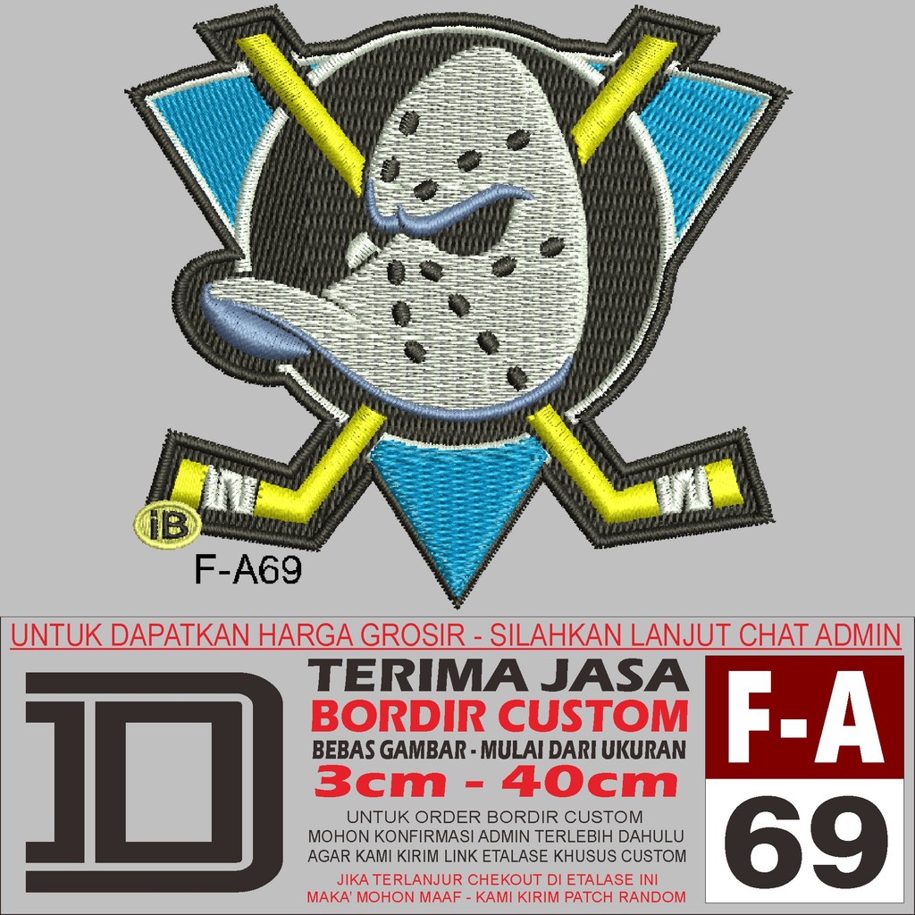DD LOGO PATCH BORDIR 569 ANAHEIM MIGHTY DUCKS NHL - EMBROIDERY ACC