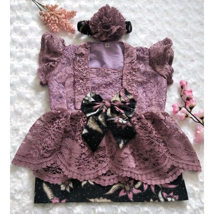 Kebaya Bayi / Kebaya Anak Modern / Setelan Kebaya Anak Ungu