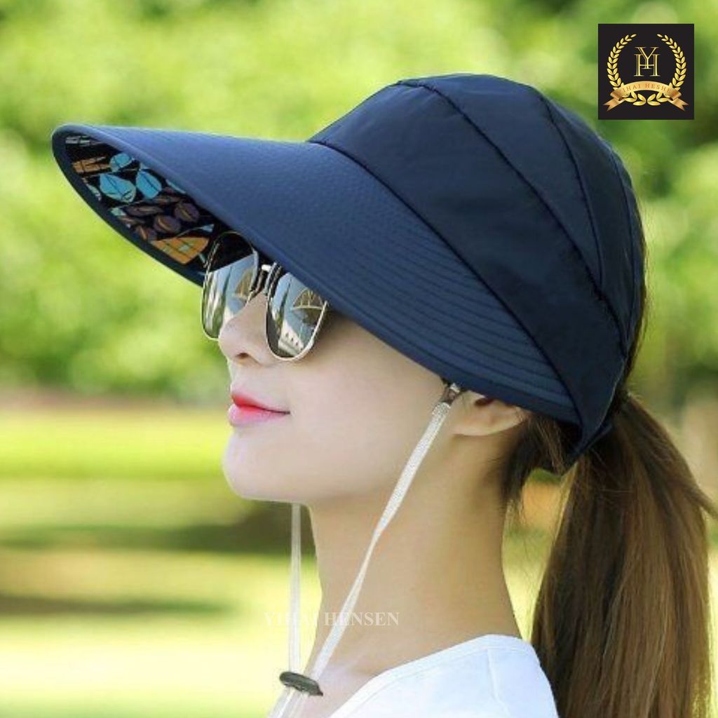 Topi Visor Lipat Wanita Topi Pantai Lebar Pelindung Sinar UV ANTI UV- YH361