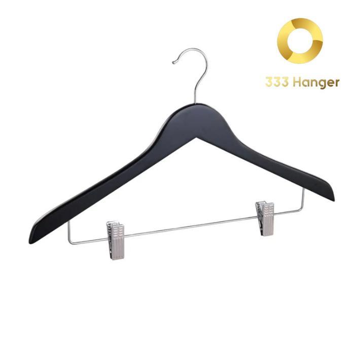 Hanger / Gantungan Baju Kayu Jepit Hitam 1 Pcs