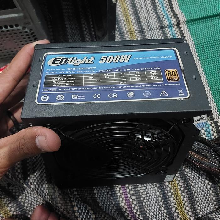 Dijual Enlight 500w 80+ 500Watt PSU Power Supply