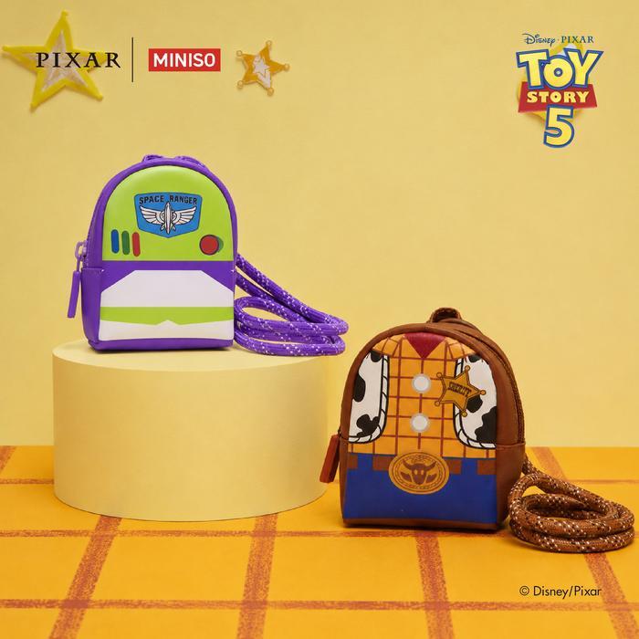Miniso X Disney Pixar Collection Backpack-Design Coin Purse Dompet Koin Tali Selempang Panjang Toy