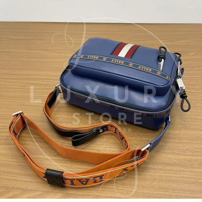 LUURY STORE Tas Bally Hobs Navy Crossdy Bag Men al