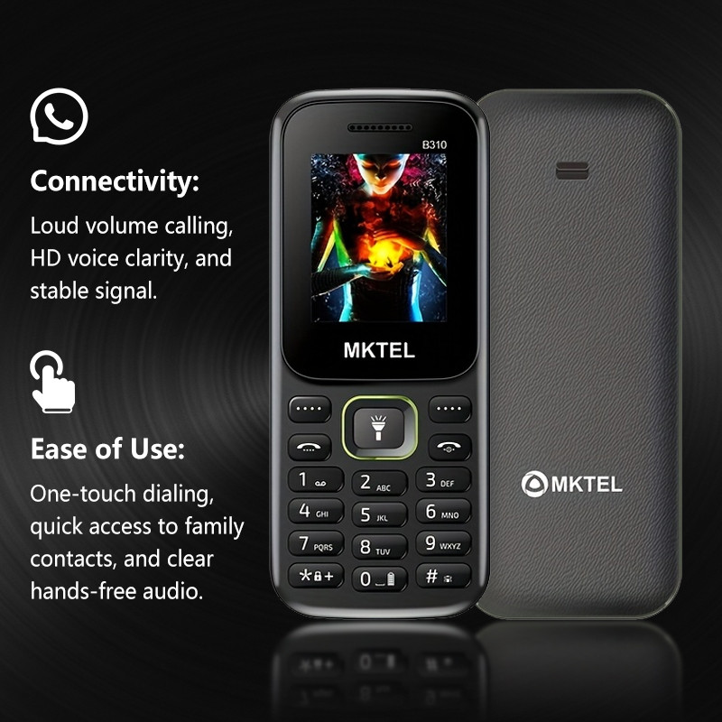 B310 1.77 Inch Dual SIM Feature Phone SC6531E Bluetooth FM Radio MP3 Torch 800mAh Battery Unlocked