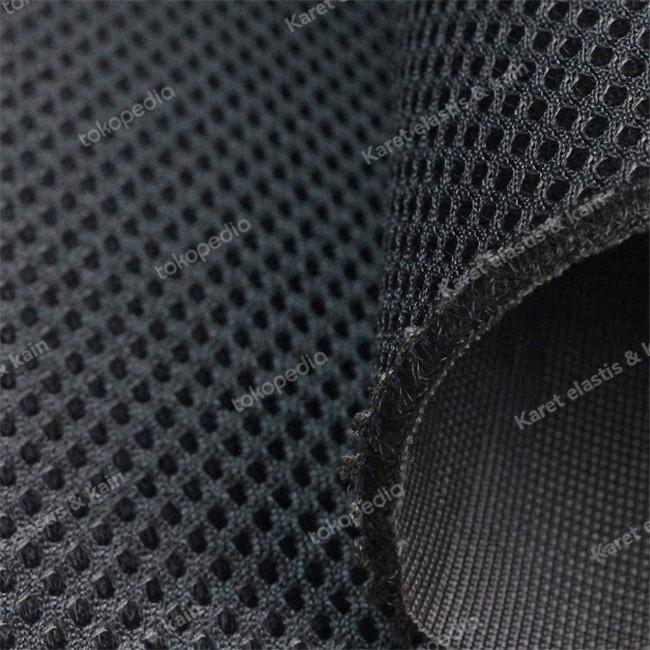 Jala Mesh Double/Kain Jala Double Mesh/Jala Mesh Sandwich Hitam