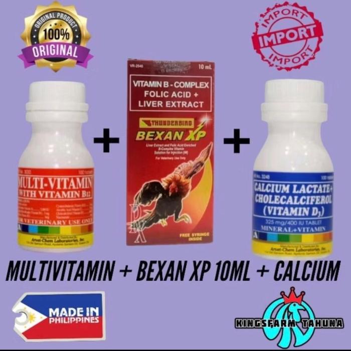 TERLARIS Paket multivitamin + bexan 10ML + calcium untuk hewan peliharaan