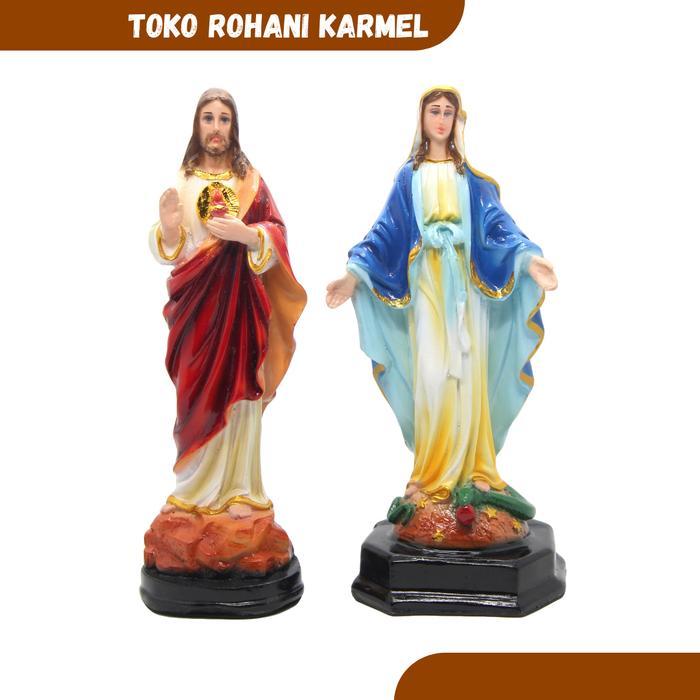 Ready Patung Maria 25 Cm / Patung Bunda Maria / Patung Maria Dan Yesus / Pajangan Patung Maria Free
