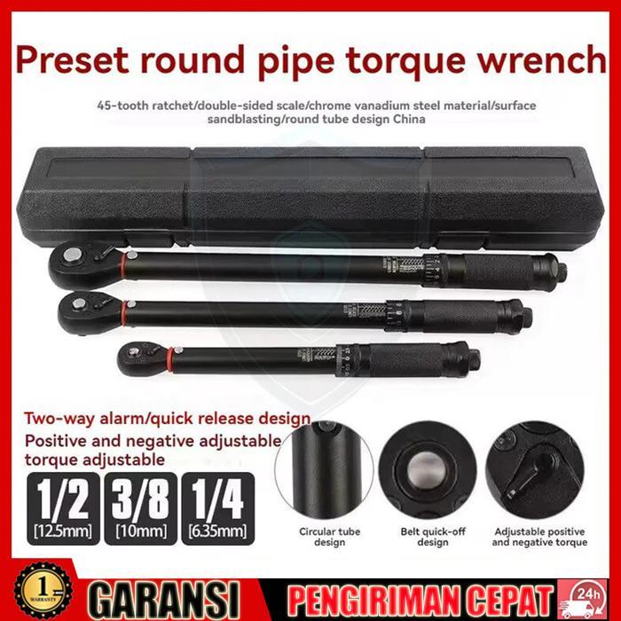 Tekiro Tools Store - Kunci Torsi Torque Wrench Ratchet Adjustable Micrometer 1/2 1/4 Inch Untuk