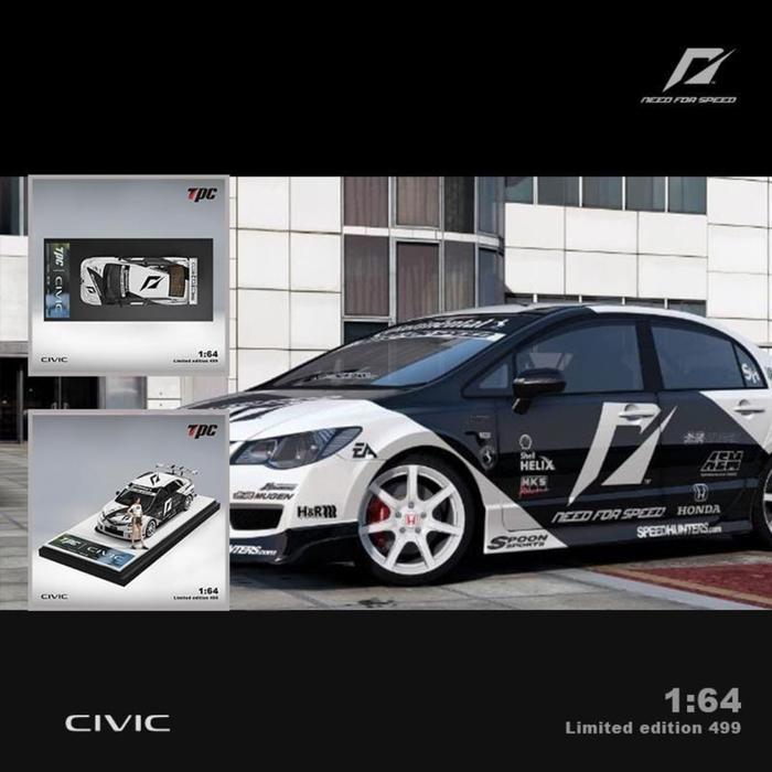 TPC 1/64 Honda civic FD2 Black/White Modified NFS Livery GTA