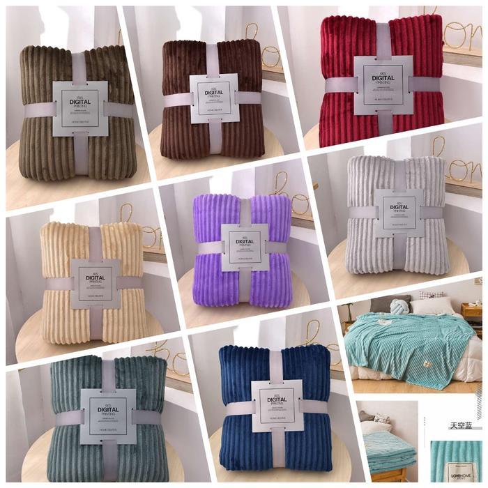 Selimut Polos Salur Lembut SRH Jumbo 200X230