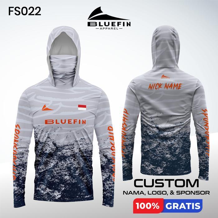 Baju Mancing Mania Custom Nama Logo & Sponsor Dry-Fit Milano Anti-Uv Hoodie Fungsional Jersey