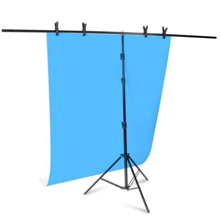 Tripod Stand Background Tiang Backdrop Green Screen + T-Shape 2 Clamp