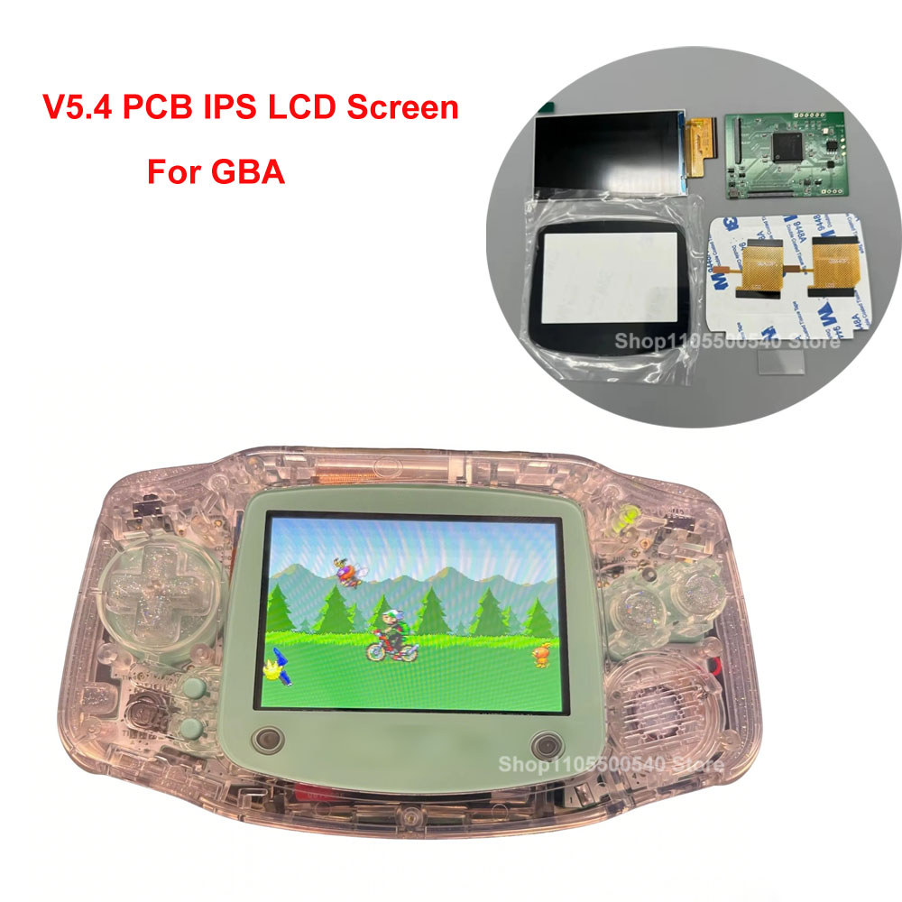 V5.4 PCB IPS LCD Screen For GAMEBOY ADVANCE For GBA Cut-free shell No welding Original Size Screen