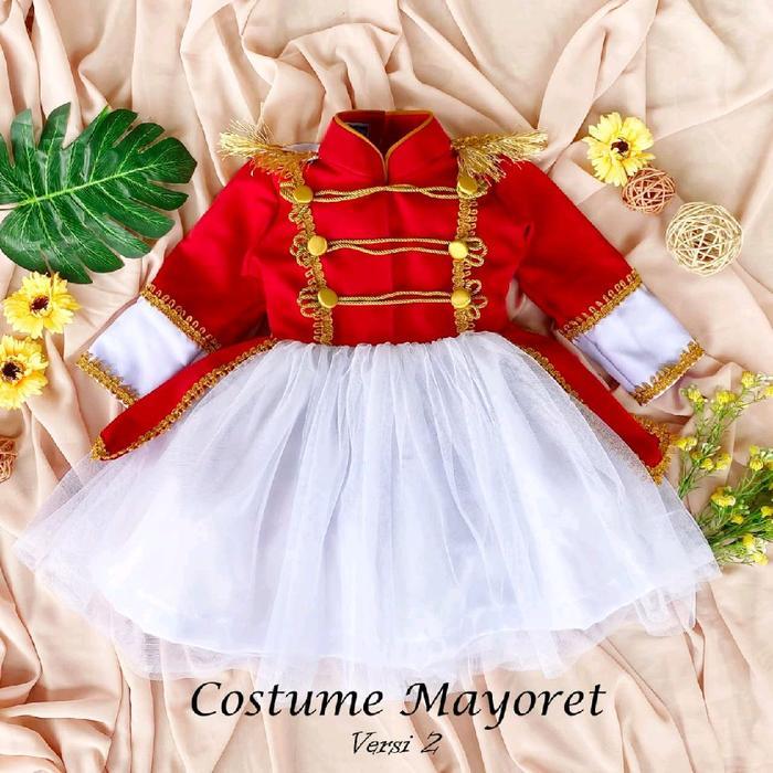 Pspstore Kostum Mayoret Anak/Dres Mayoret Anak/Dres Pesta Anak/Kostum Anak Perempuan Fashion