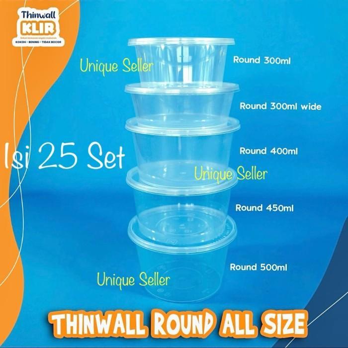 [Isi25] Thinwall Roundbowl 500 ml 500ml KLIR / Thinwall Round 500 ml 500ml KLIR / Mangkok Plastik