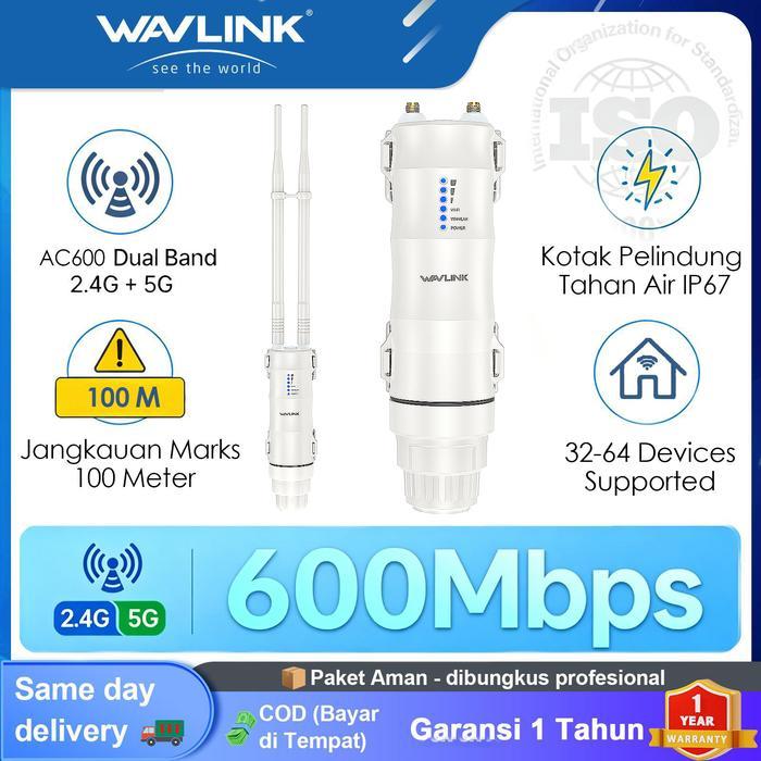 TERBARU WAVLINK AC600 Outdoor WiFi Repeater CPE Mesin Penguat Sinyal WiFi Jarak Jauh Wireless Access