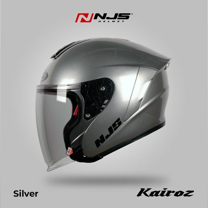 Njs Kairoz Silver Steel - Helm Half Face Kairoz Kairoz V1 Kairoz Polos Kairoz Ori Njs Ori