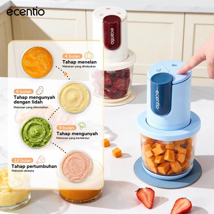 Peralatan Makan Bayi Praktis Ecentio Mpasi Bayi Food Processor 700Ml Blender Mpasi Penggiling Daging